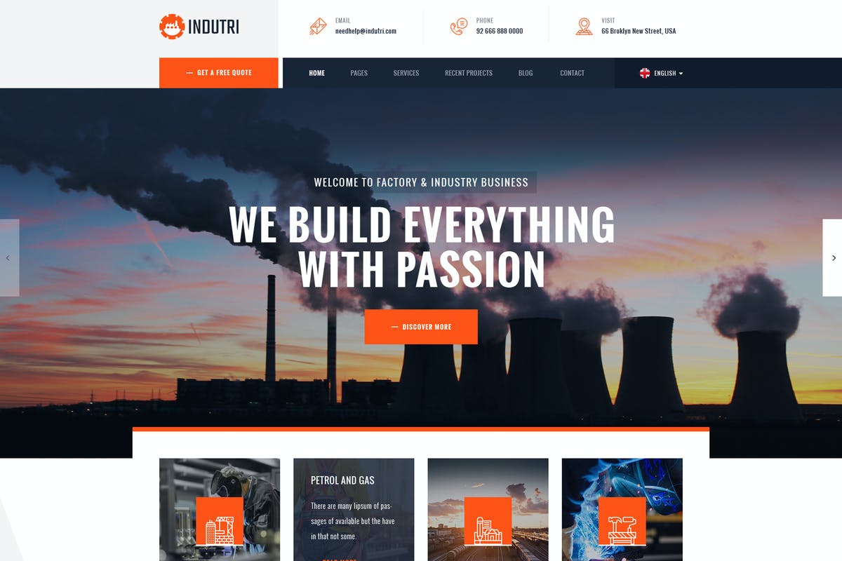 Indutri – Factory &amp; Industrial WordPress Theme