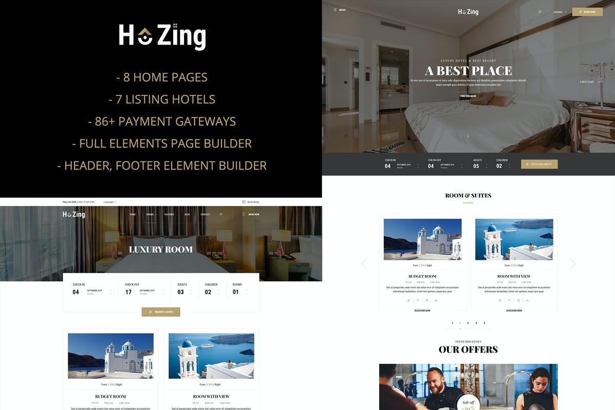 Hozing - Hotel Booking WordPress Theme