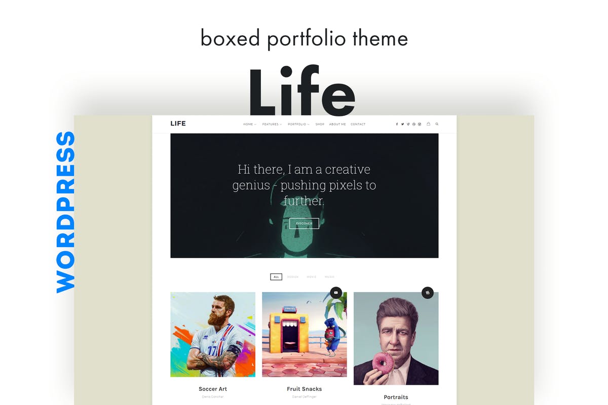 Life - Boxed Portfolio WordPress Theme