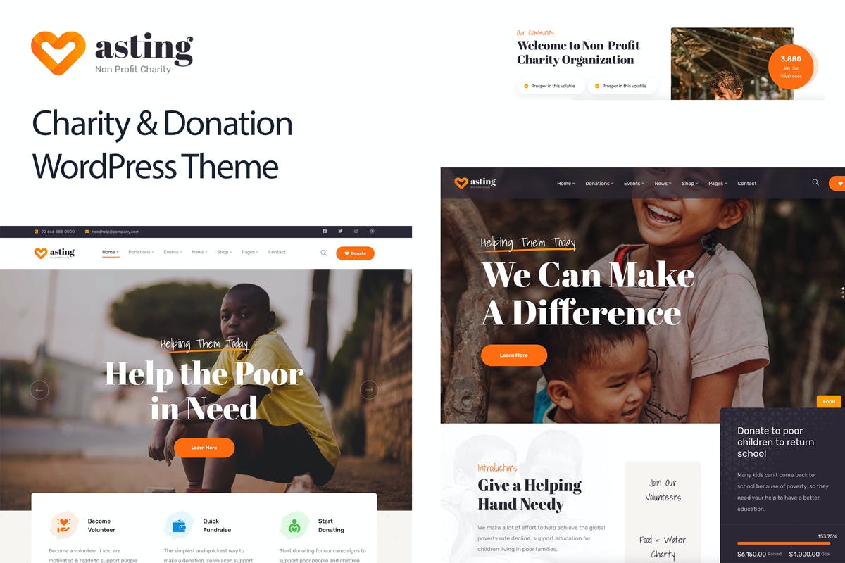 Charity & Donation WordPress Theme - Asting