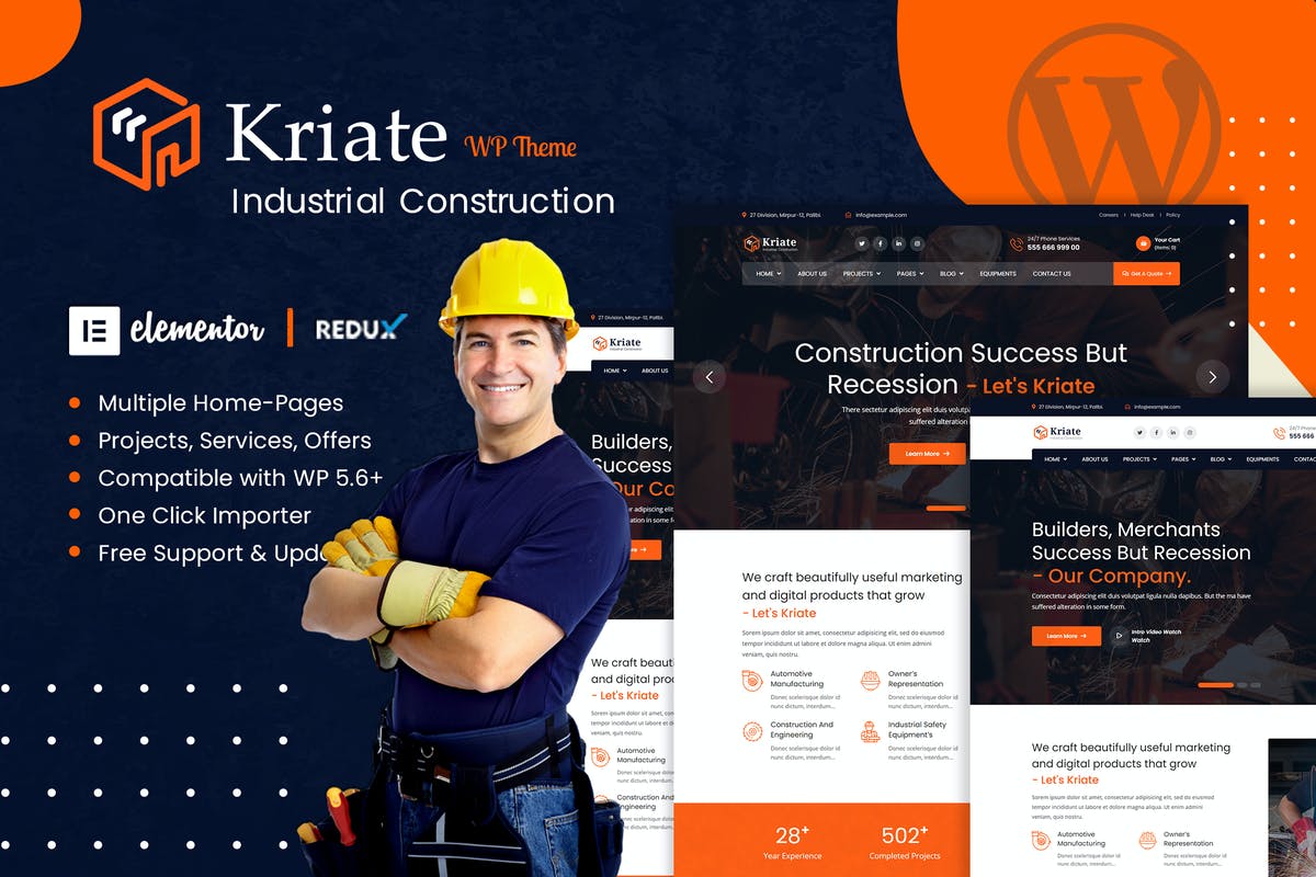 Kriate - Industrial Construction WordPress Theme