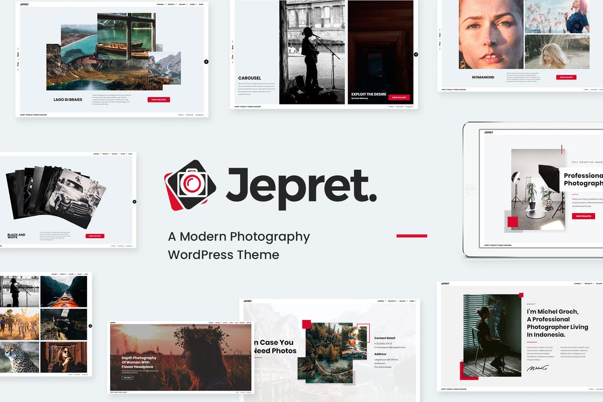 Modern Photography WordPress Theme - Jepret
