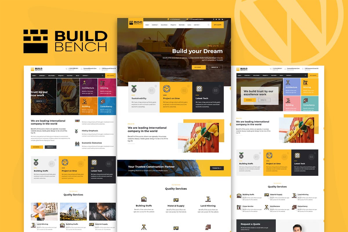 Construction Building WordPress Theme - Buildbench