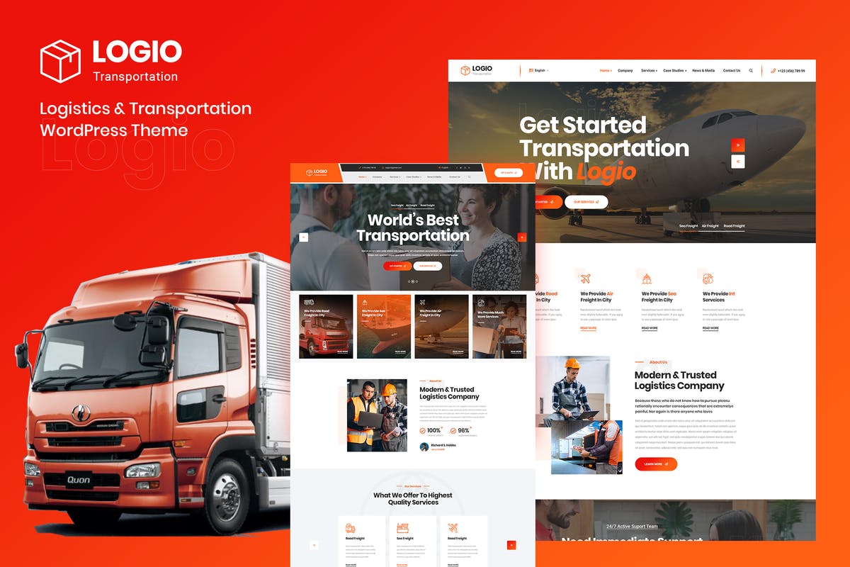 Logio - Logistics & Transport  Elementor WordPress