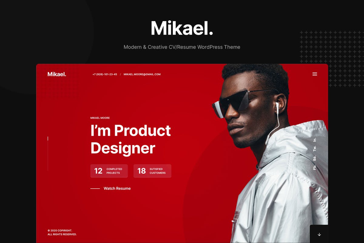 Mikael - Modern & Creative CV/Resume WP Theme