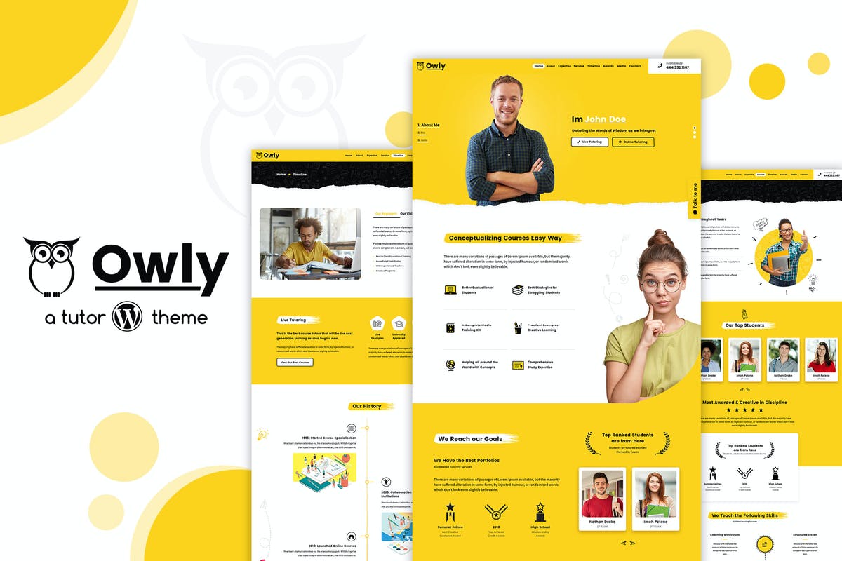 Owly - elearning Education, Tutor WordPress Theme