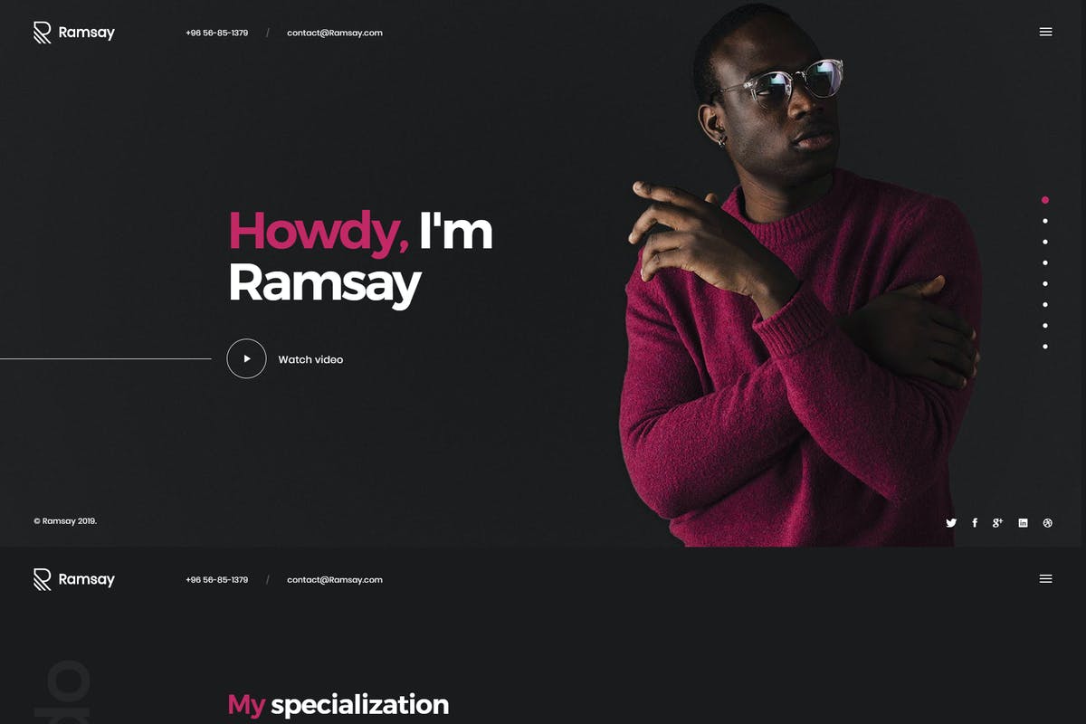 Ramsay - Personal WordPress CV/Resume  Theme