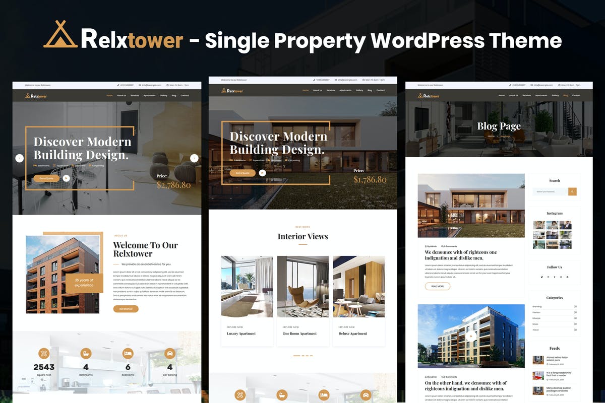 Relxtower - Single Property Elementor WordPress