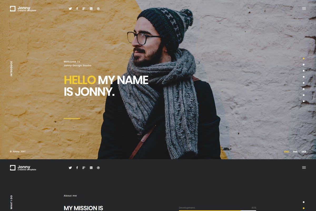 Jonny - Personal Free Download WordPress Theme