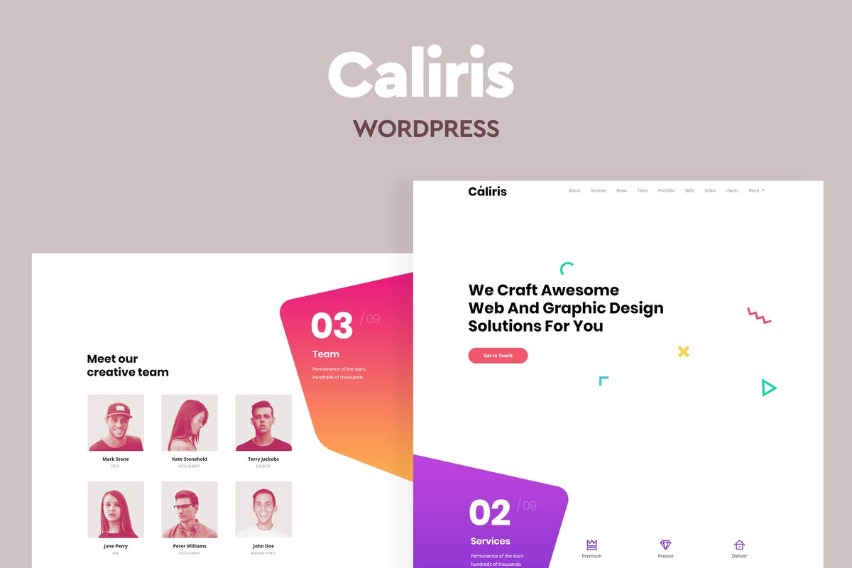 Caliris - Responsive One Page WordPress Theme
