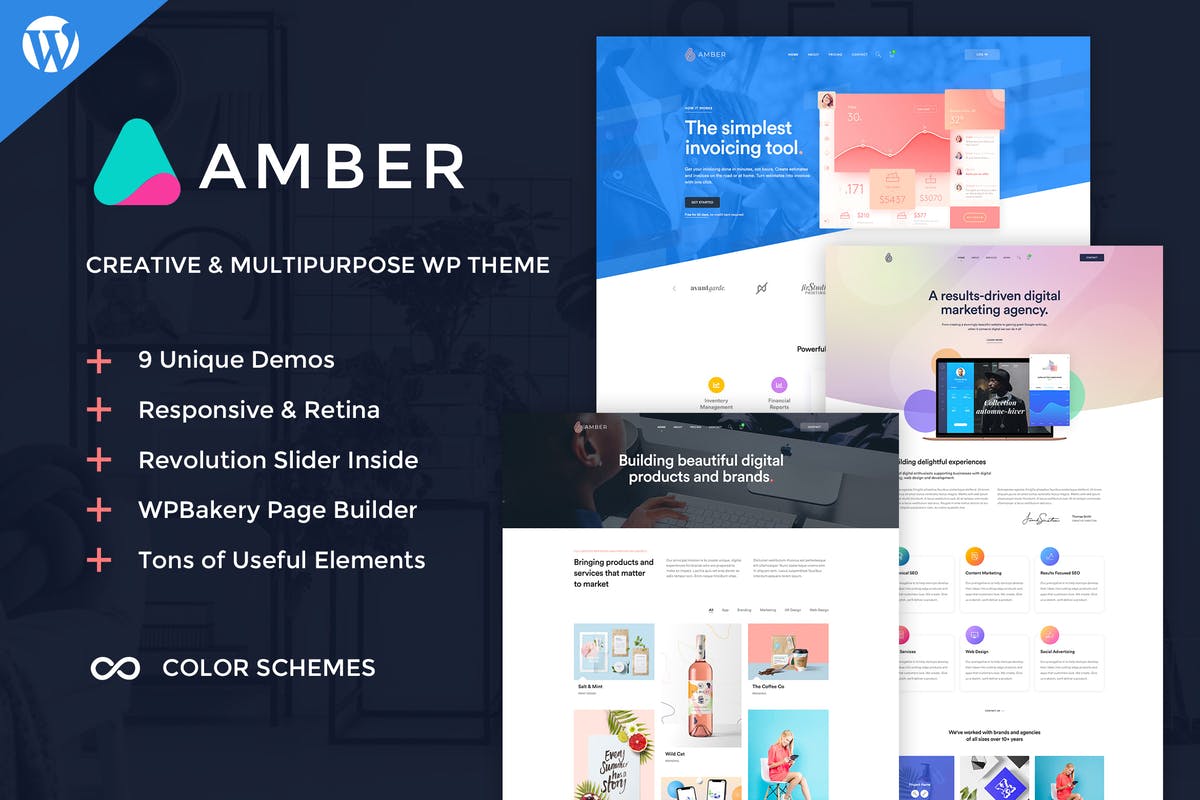 Amber Six - Creative WordPress Theme