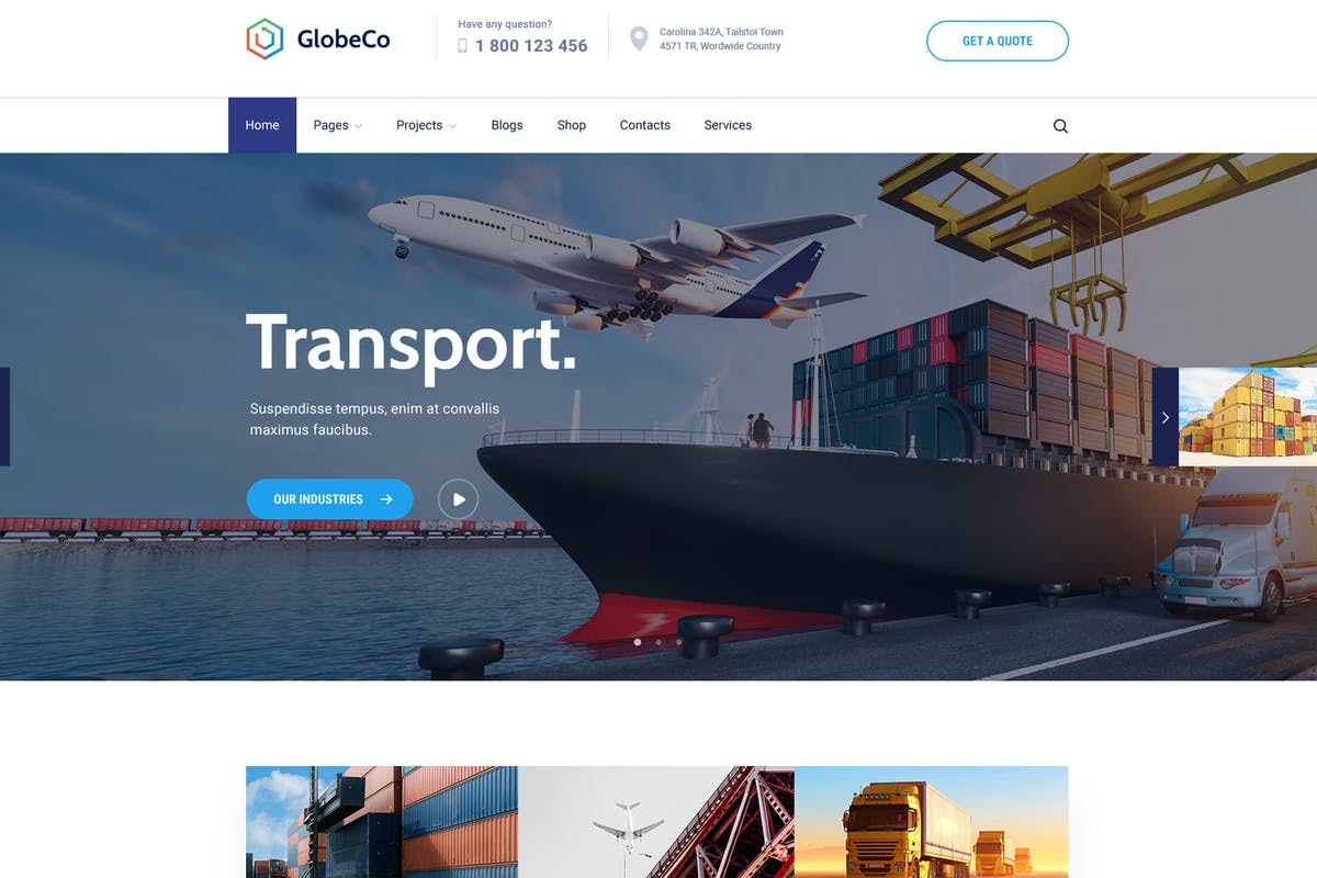 GlobeCo - Transportation & Logistics WordPress The