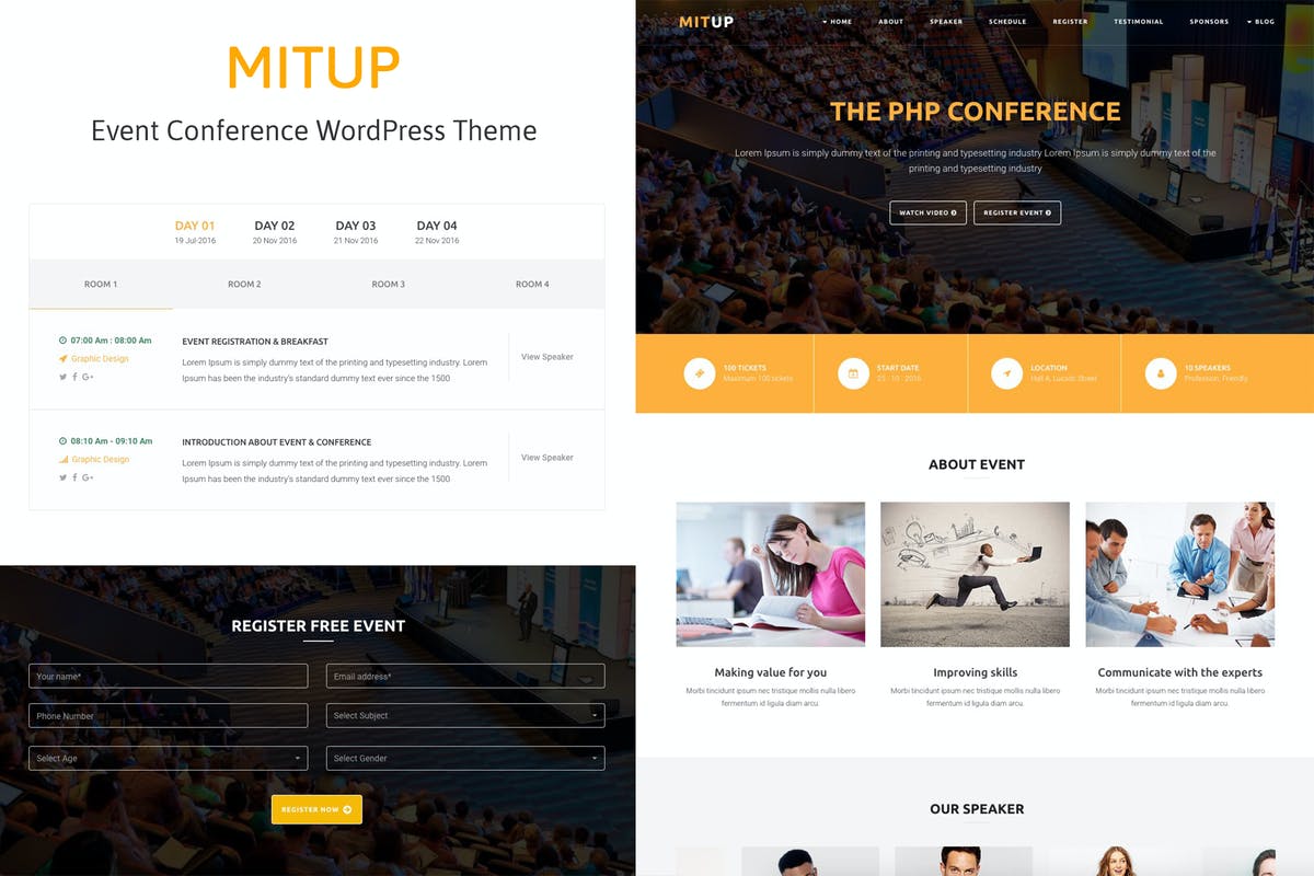 MitUp - Event & Conference WordPress Theme
