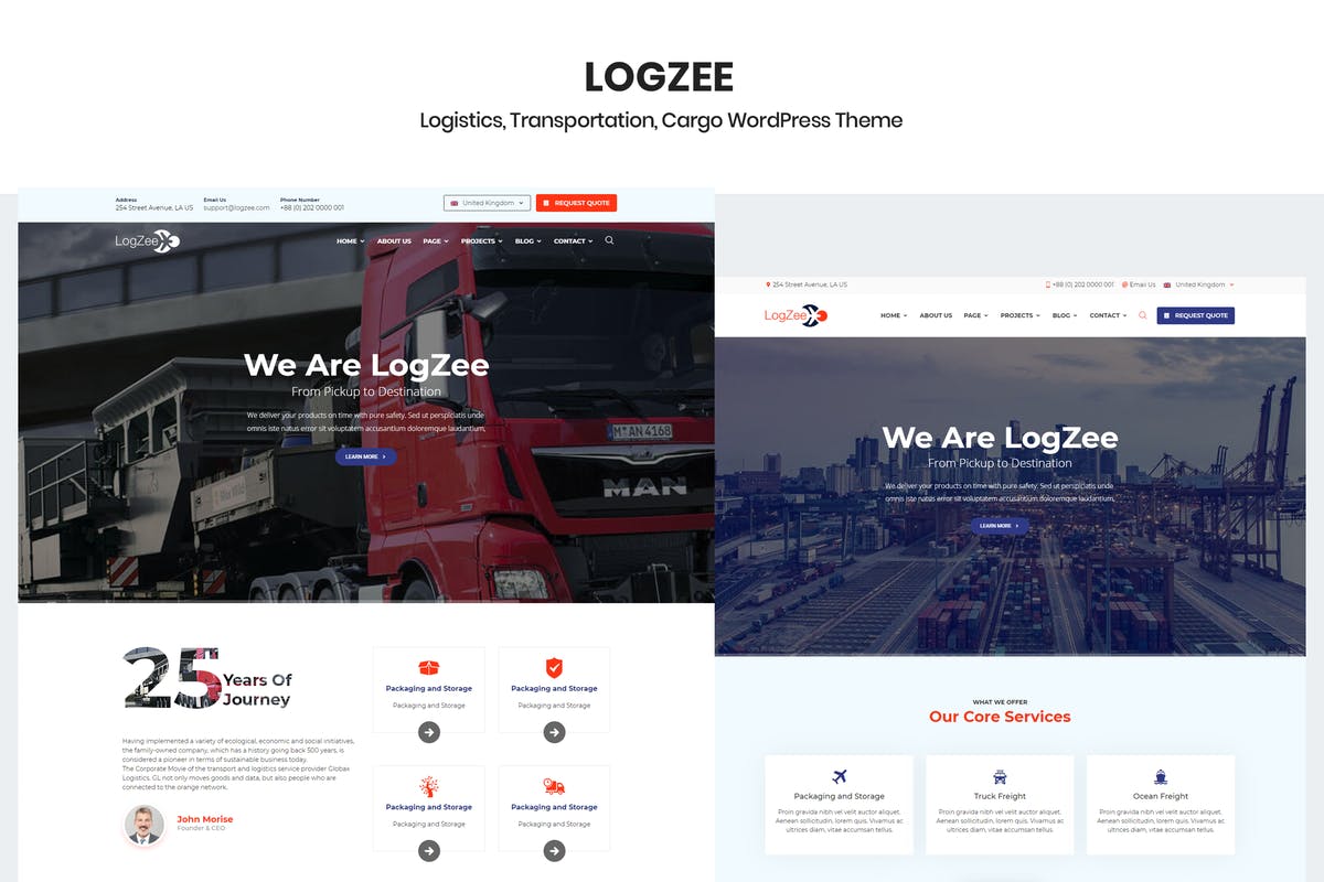 Logzee - Logistics Cargo WordPress Theme