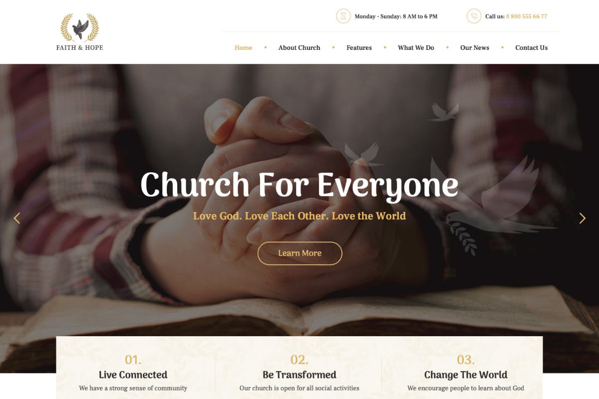 Faith & Hope | A Modern Church & Religion WordPre