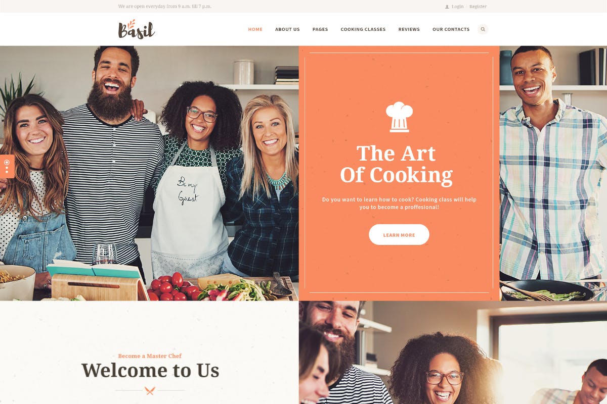 Basil | Cooking Classes and Workshops WP Theme