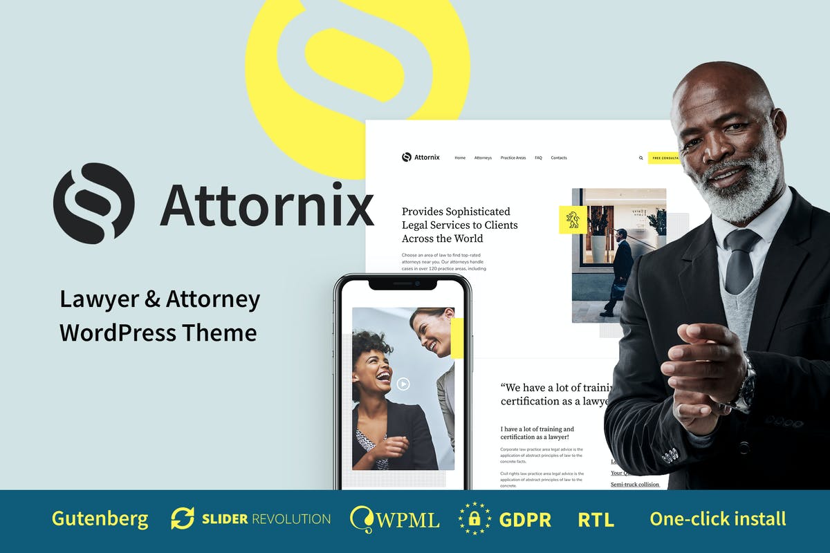 Attornix - Lawyer WordPress Themes Free Download