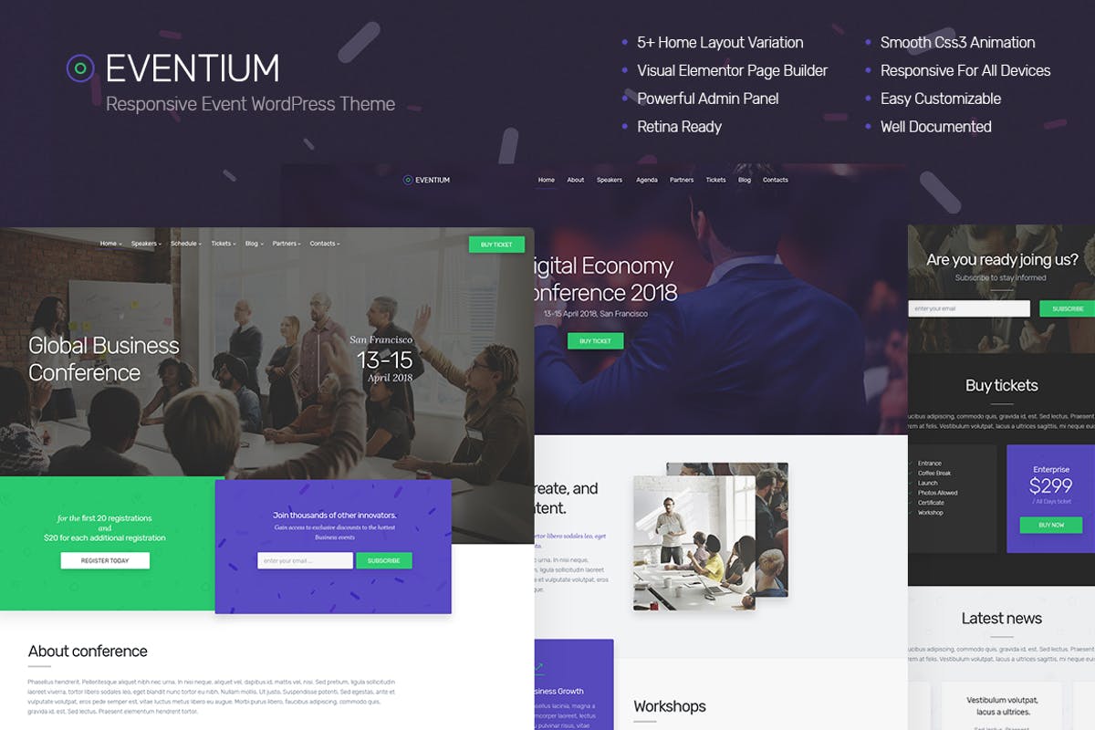 Eventium - Responsive Event WordPress Theme