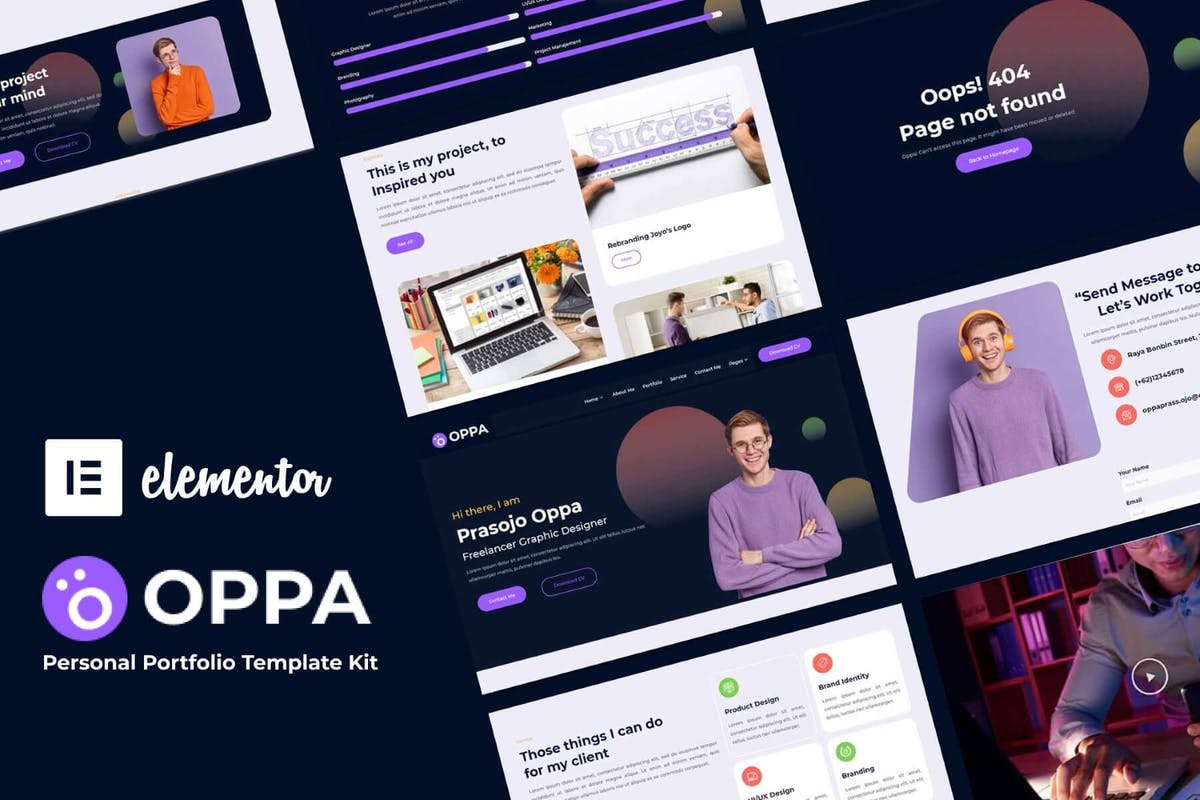 Oppa - Personal Portfolio Elementor Template Kit