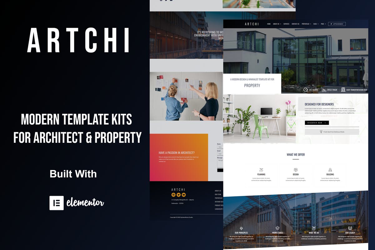 Artchi - Modern Architecture Elementor Template Kit