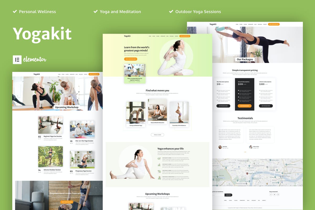 Yogakit - Yoga & Meditation Elementor Template Kit