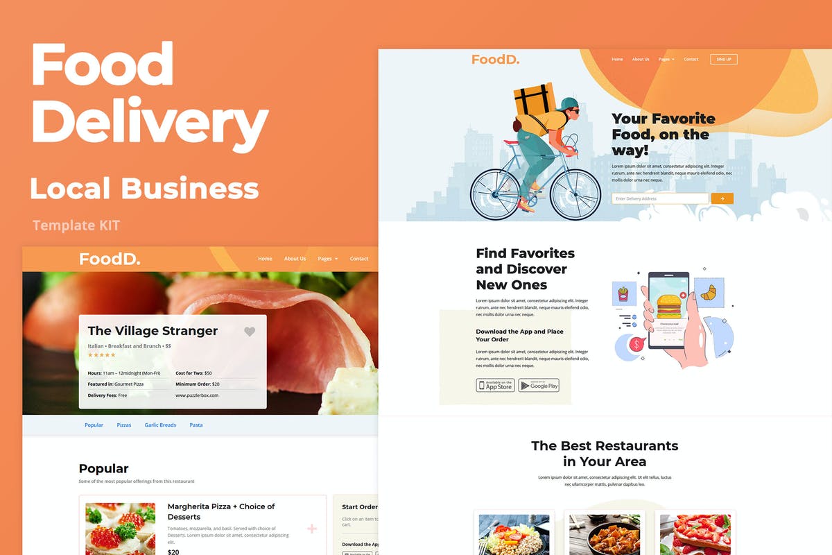 FoodDelivery - Local Business Elementor Template Kit