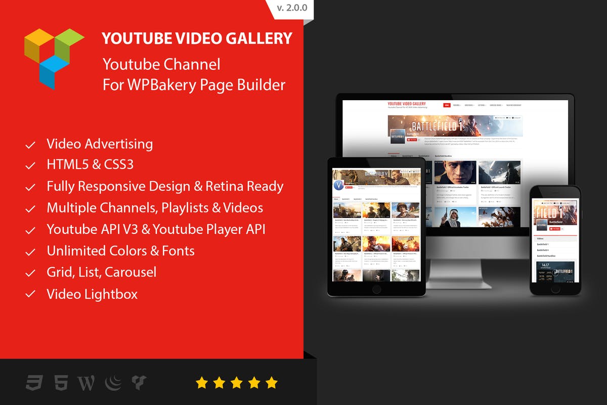 Youtube Gallery - Addon For WPBakery Page Builder