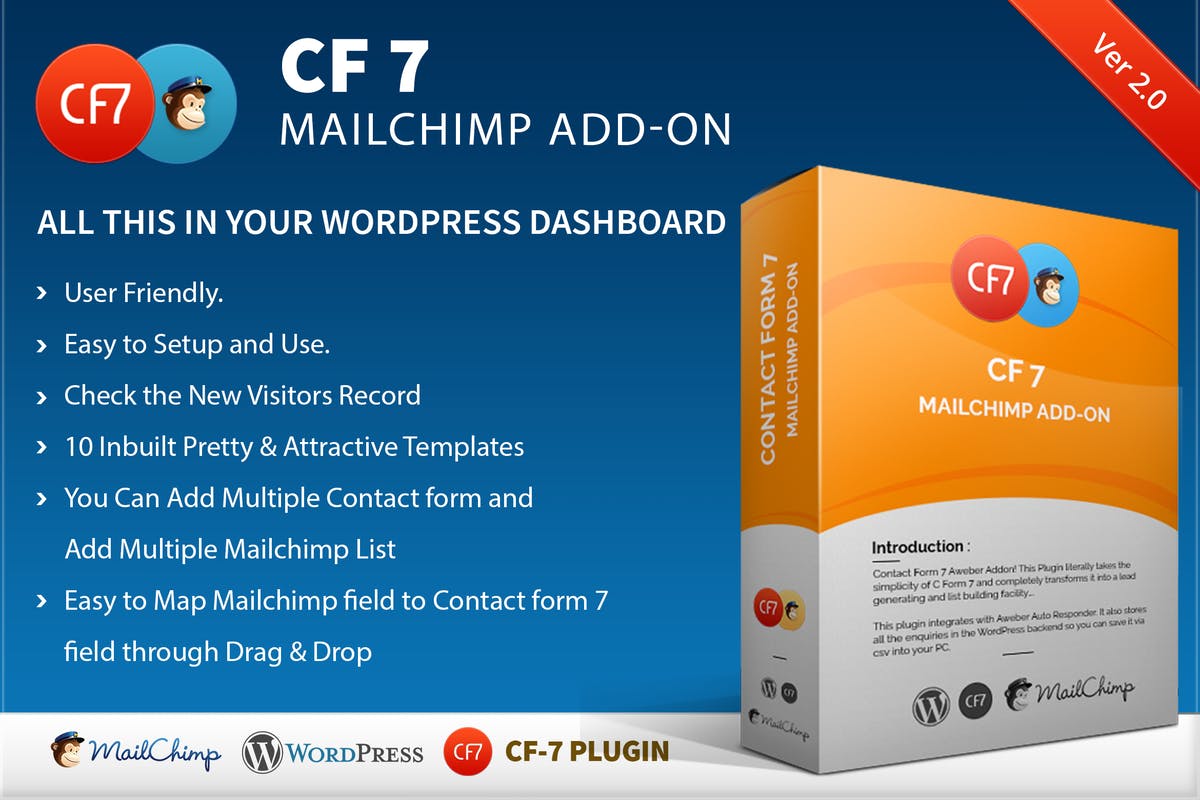 CF7 7 Mailchimp Add-on WordPress plugins