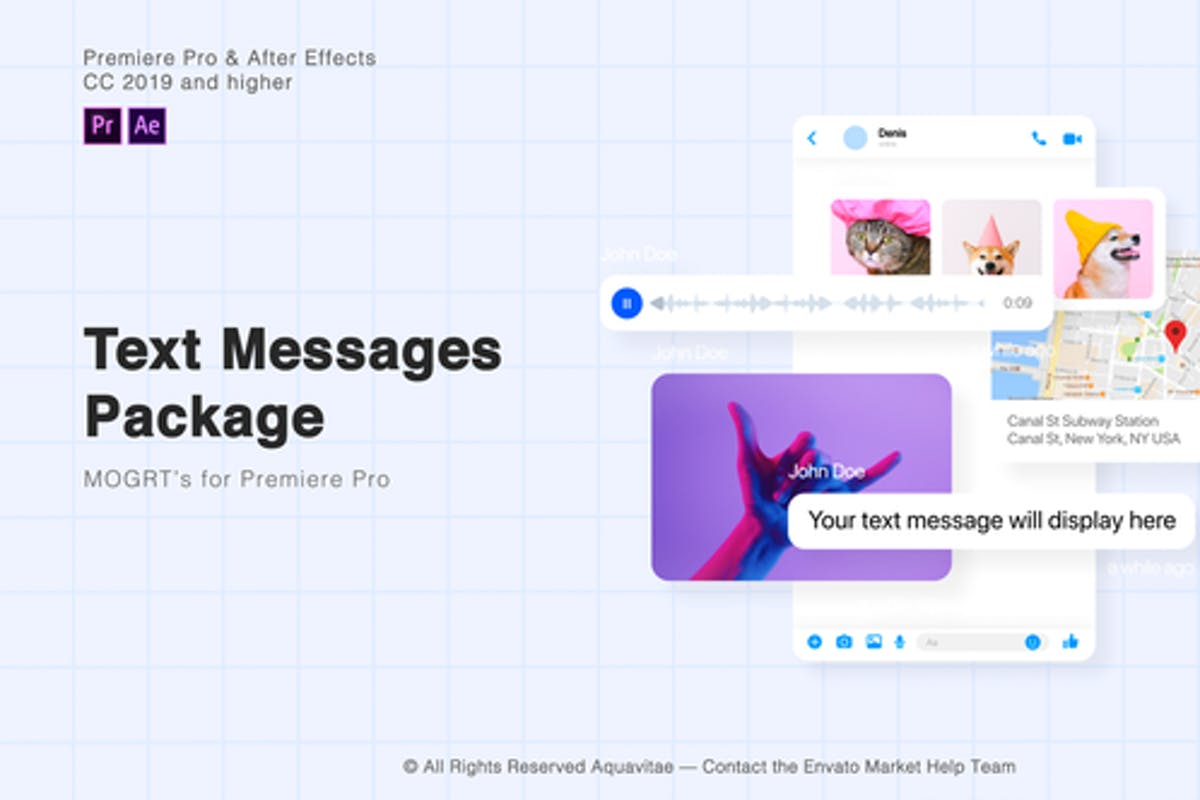 Text Messages Package l MOGRT for Premiere Pro