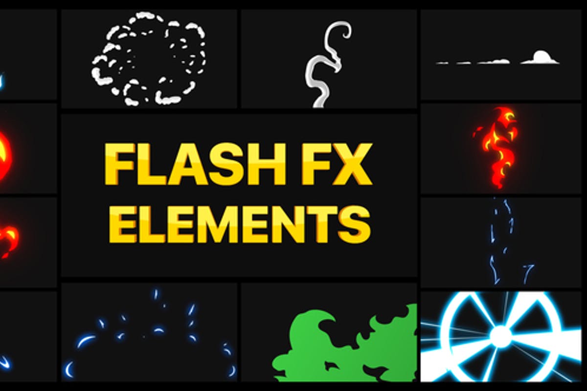 Flash FX Elements Pack 02 | video templates for DaVinci Resolve