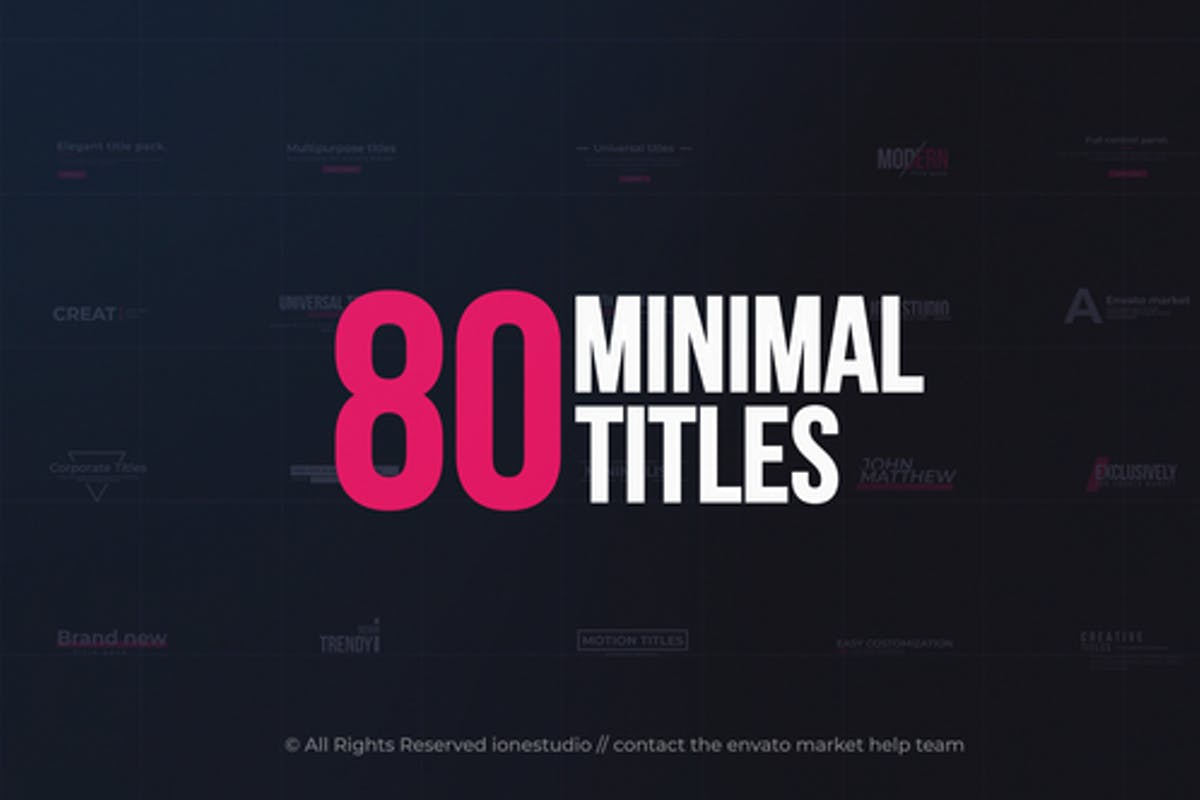 Minimal Titles Pack After Effects Templates