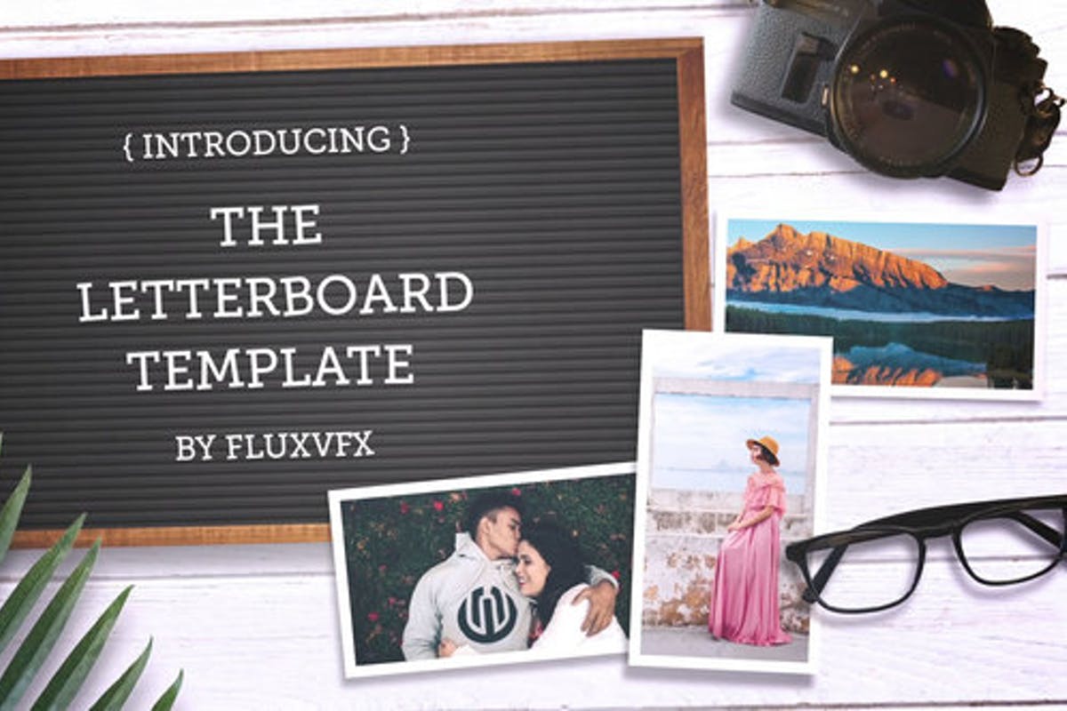 Letter Board Flat Lay Kit After Effects Templates