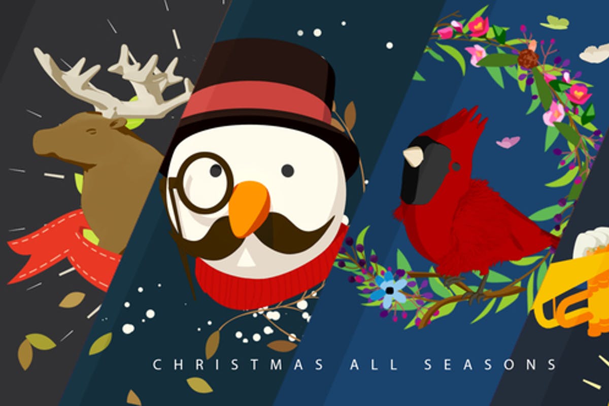 Christmas All Seasons Video Greeting Free download After Effects Templates