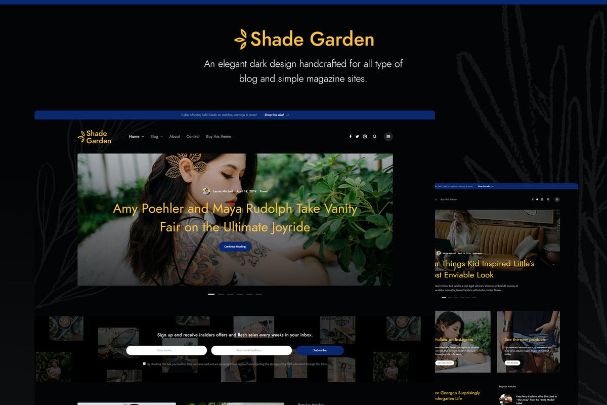 Shade Garden Blog - Creative Blog WordPress Theme