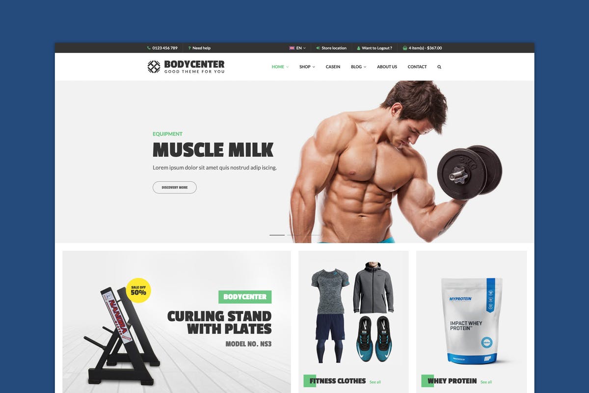 BodyCenter - Fitness WooCommerce WordPress Theme