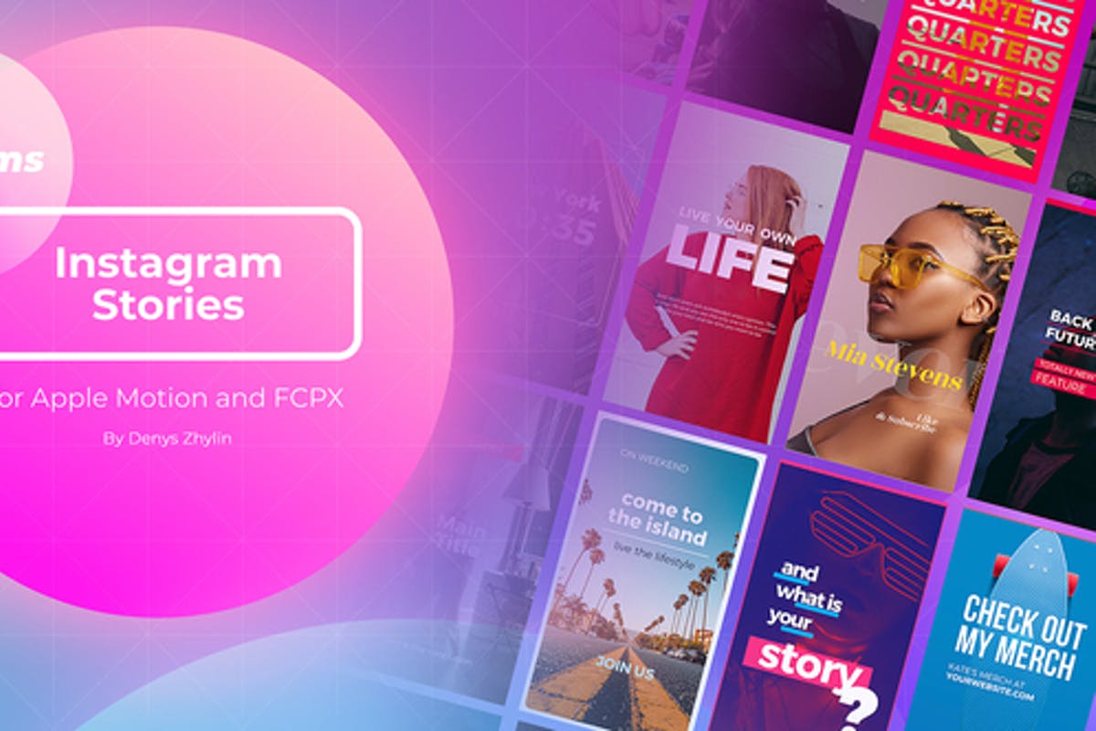 Instagram Stories Builder for Apple Motion and Final Cut Pro Video Templates Free