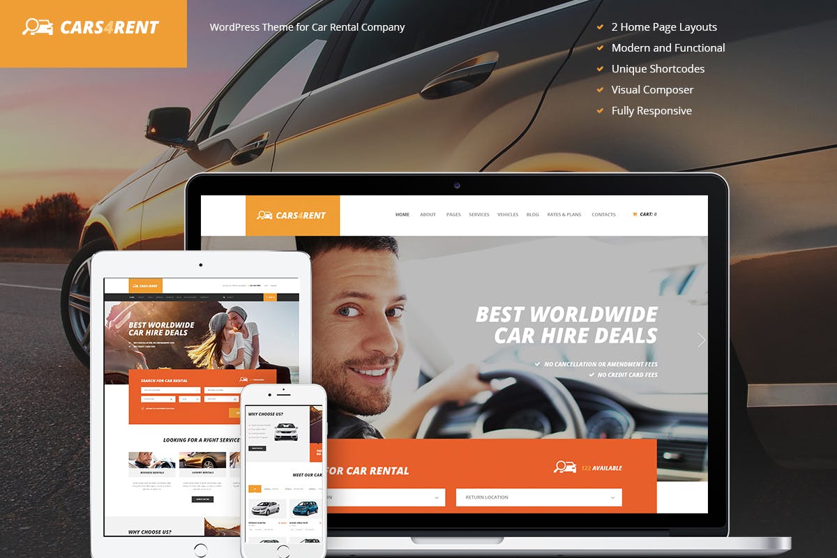 Cars4Rent Download WordPress Theme Free
