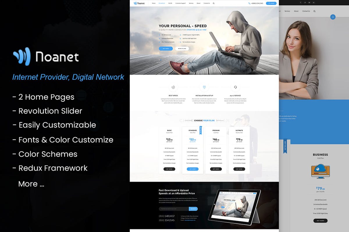 Noanet - Internet, Digital Network WordPress Theme