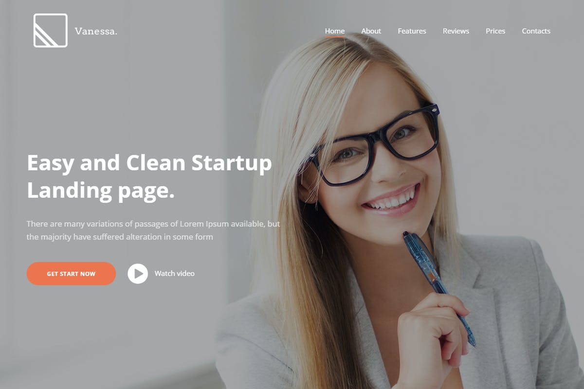 Vanessa - Startup Landing Page WordPress Theme