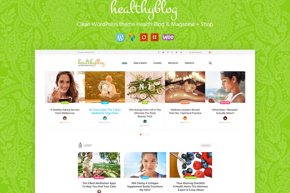 Healthy Living Salient WordPress Theme Free Download