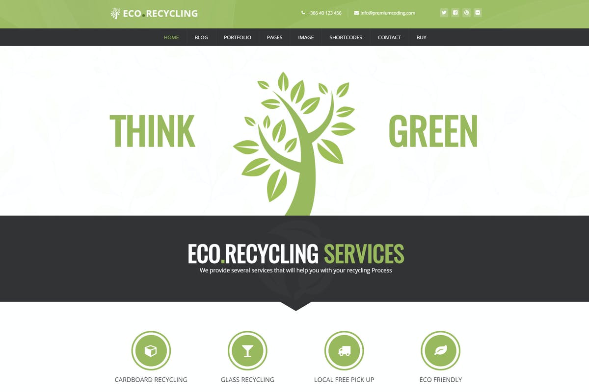 Eco Recycling - Ecology & Nature WordPress Theme Free Download