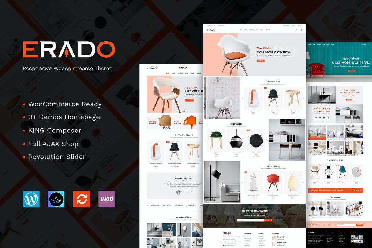 Erado - unique design WordPress Theme Free Download