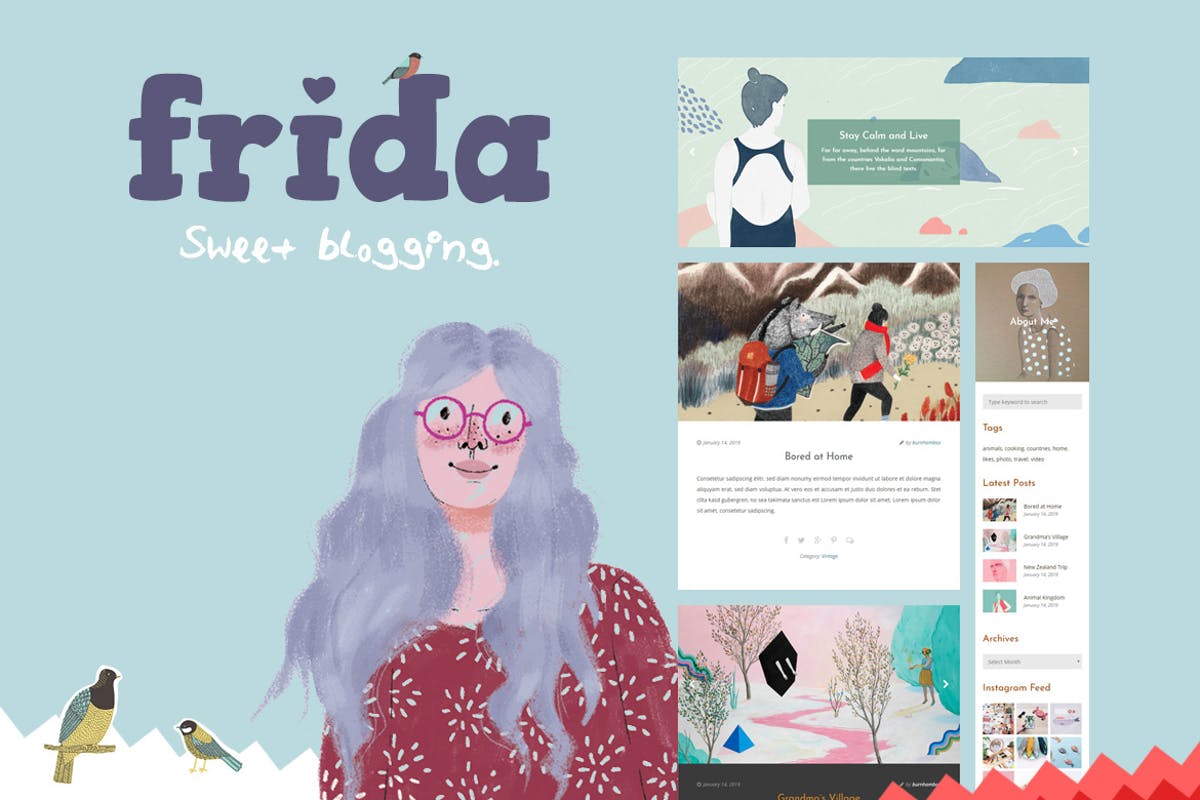 Frida - A Sweet & Classic Blog wordpress theme free 2021