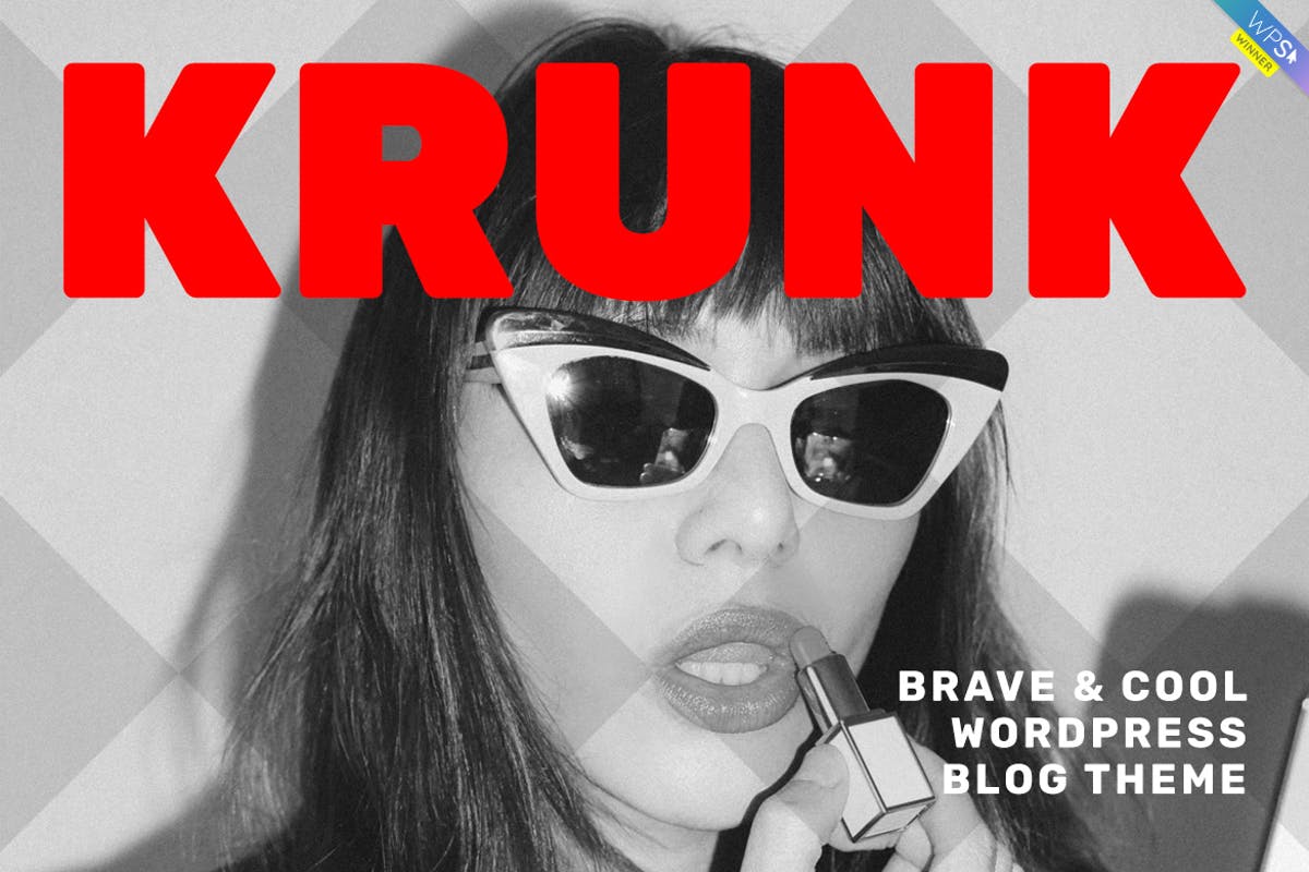 Krunk - Brave & Cool wordpress theme blog free responsive