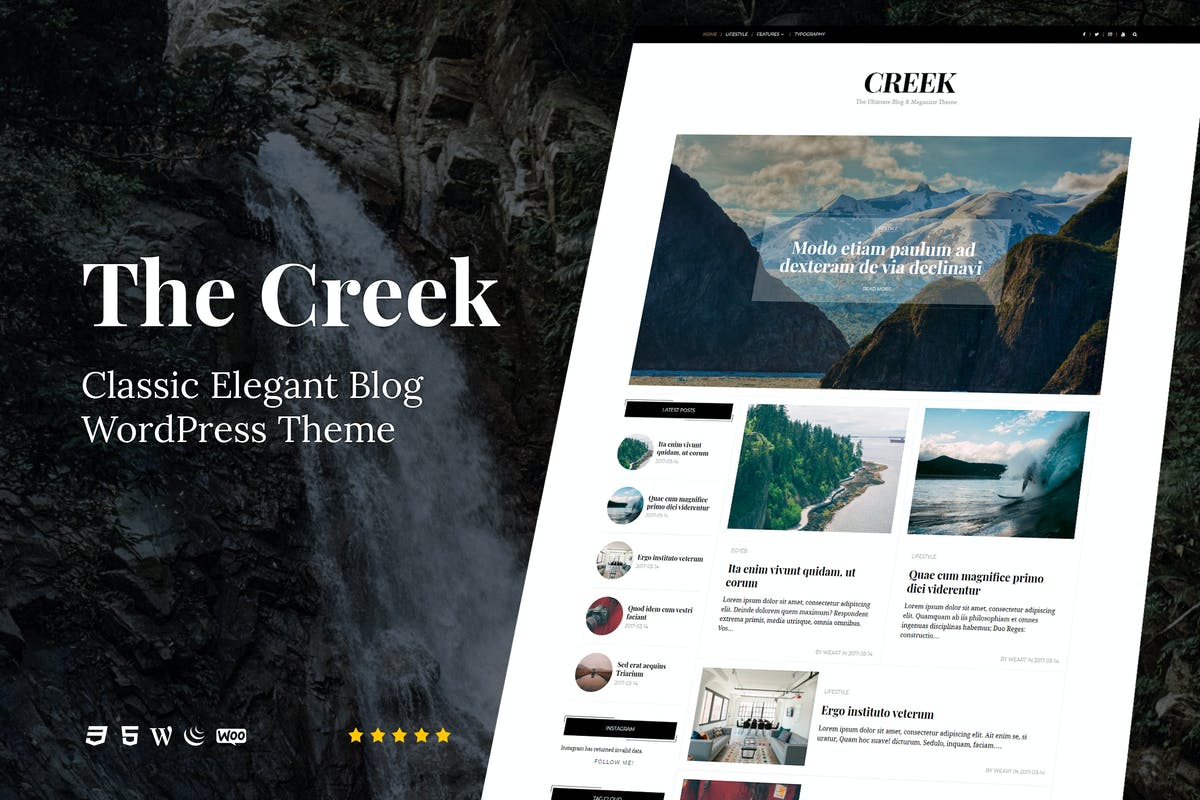 Creek - Classic Elegant wordpress theme blog free responsive