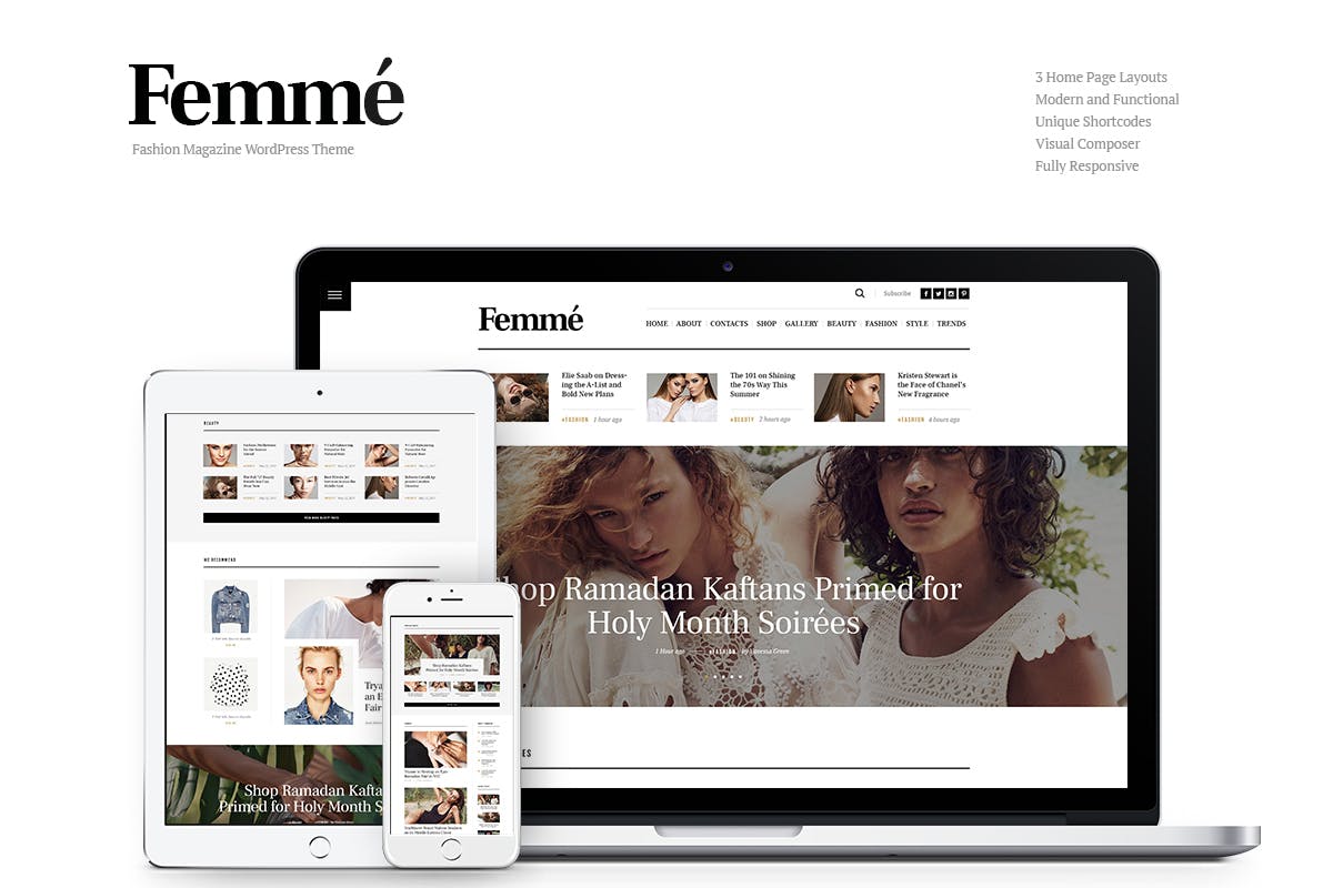 Femme - Online Magazine & Fashion Blog WP Theme