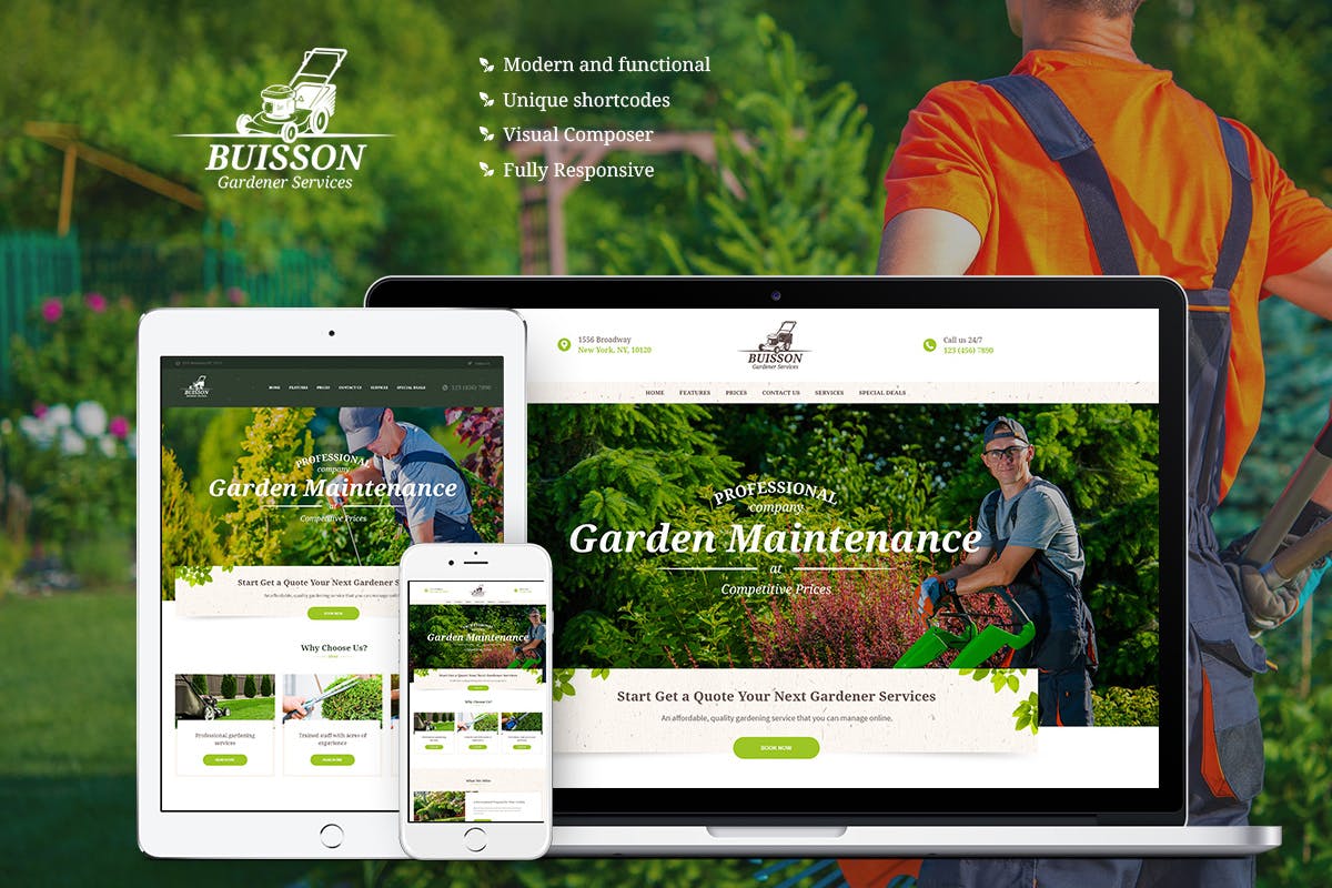 Buisson - Gardening wordpress theme download free premium