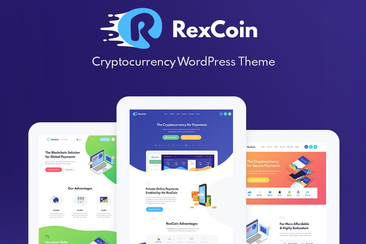 RexCoin - Cryptocurrency & Coin ICO WordPress