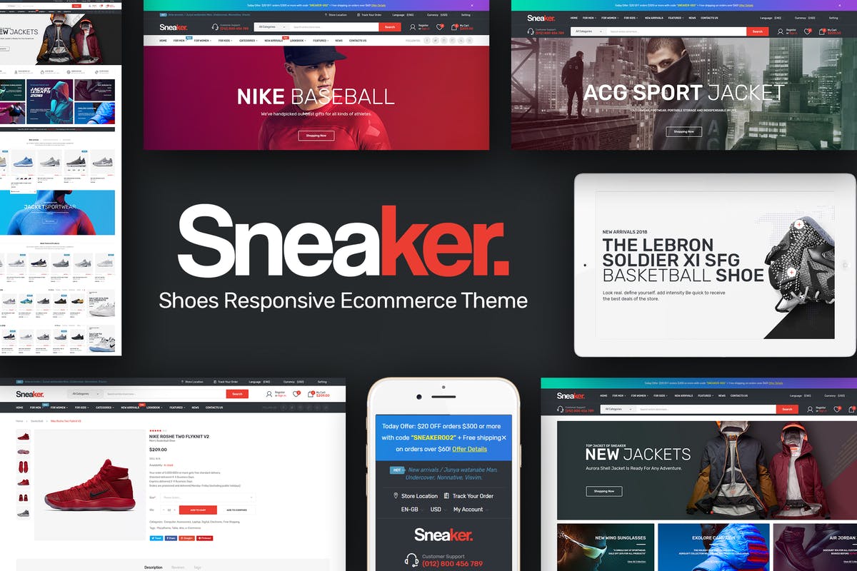 Sneaker - Shoes Theme for Download Free WordPress Themes