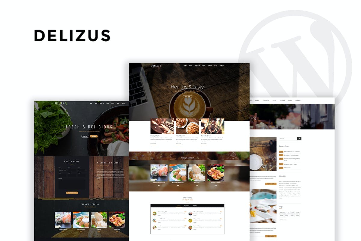 Delizus | Restaurant Cafe Download Free WordPress Themes